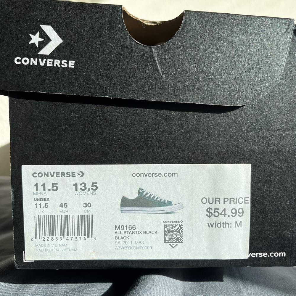 Converse Black Canvas Low Tops - Picture 3 of 4